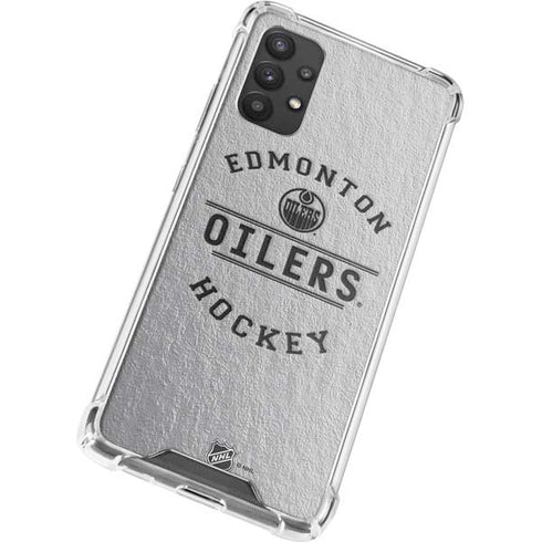 NHL Edmonton Oilers Black Text Galaxy A32 5G Clear Case