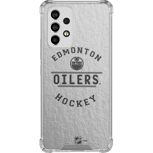 NHL Edmonton Oilers Black Text Galaxy A33 5G Clear Case