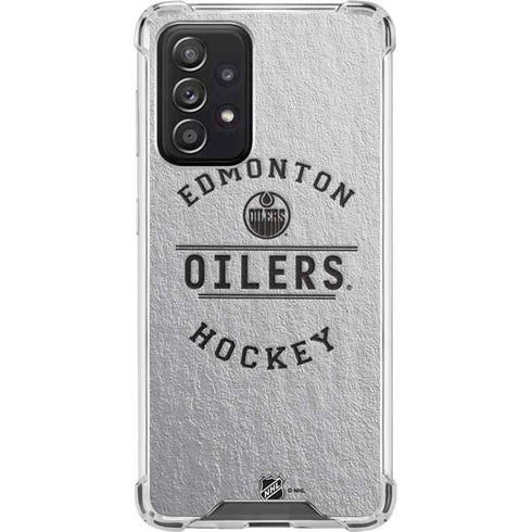 NHL Edmonton Oilers Black Text Galaxy A52 5G Clear Case