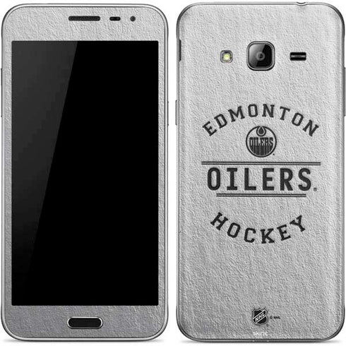 NHL Edmonton Oilers Black Text Galaxy J3 Skin