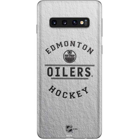 NHL Edmonton Oilers Black Text Galaxy S10 Skin