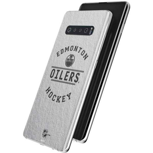 NHL Edmonton Oilers Black Text Galaxy S10 Skin