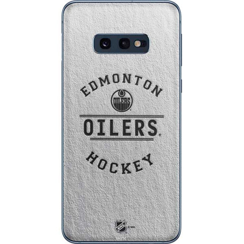 NHL Edmonton Oilers Black Text Galaxy S10e Skin