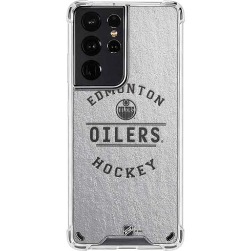 NHL Edmonton Oilers Black Text Galaxy S21 Ultra 5G Clear Case