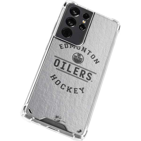 NHL Edmonton Oilers Black Text Galaxy S21 Ultra 5G Clear Case