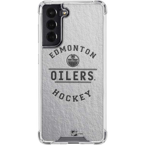 NHL Edmonton Oilers Black Text Galaxy S22 Clear Case