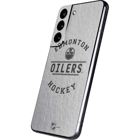 NHL Edmonton Oilers Black Text Galaxy S22 Skin