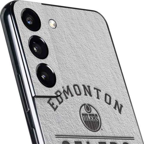 NHL Edmonton Oilers Black Text Galaxy S22 Skin