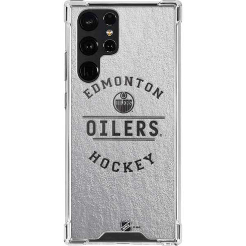 NHL Edmonton Oilers Black Text Galaxy S22 Ultra Clear Case