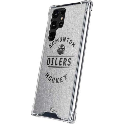NHL Edmonton Oilers Black Text Galaxy S22 Ultra Clear Case