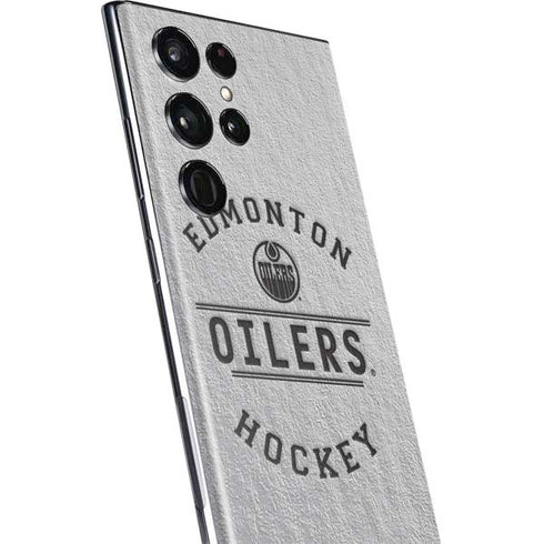 NHL Edmonton Oilers Black Text Galaxy S22 Ultra Skin