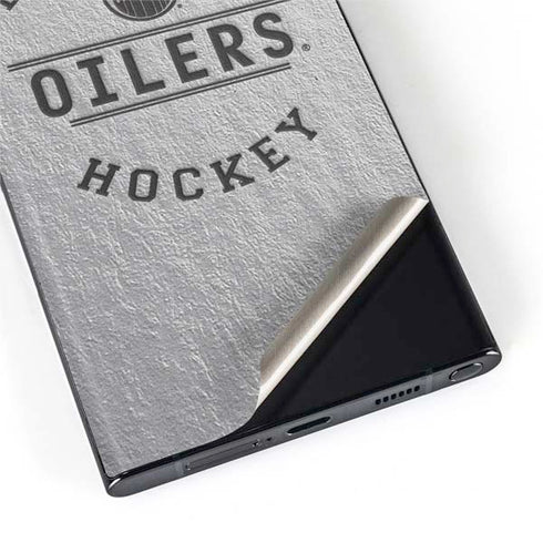 NHL Edmonton Oilers Black Text Galaxy S22 Ultra Skin
