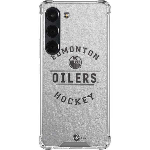 NHL Edmonton Oilers Black Text Galaxy S23 Clear Case