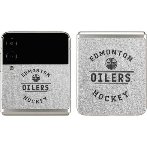 NHL Edmonton Oilers Black Text Galaxy Z Flip3 5G Skin
