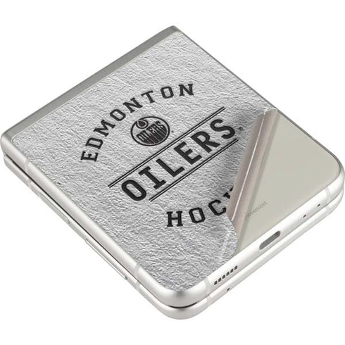 NHL Edmonton Oilers Black Text Galaxy Z Flip3 5G Skin