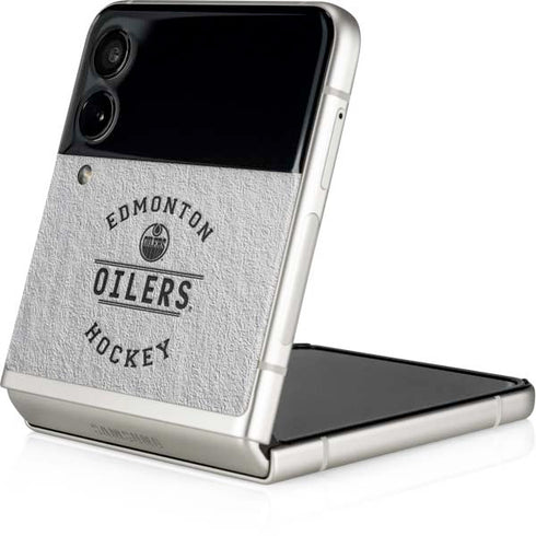NHL Edmonton Oilers Black Text Galaxy Z Flip3 5G Skin