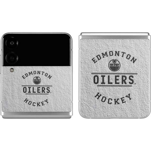 NHL Edmonton Oilers Black Text Galaxy Z Flip4 5G Skin