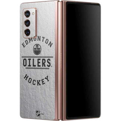 NHL Edmonton Oilers Black Text Galaxy Z Fold2 5G Skin