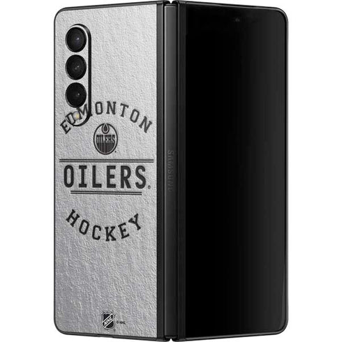 NHL Edmonton Oilers Black Text Galaxy Z Fold3 5G Skin