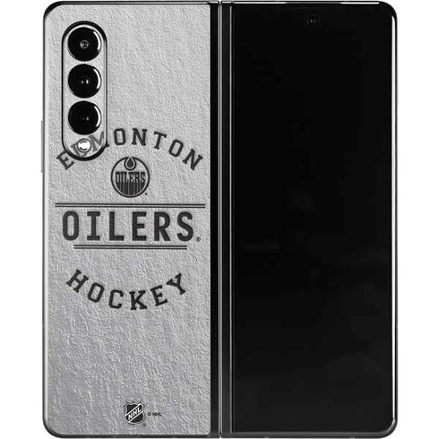 NHL Edmonton Oilers Black Text Galaxy Z Fold3 5G Skin