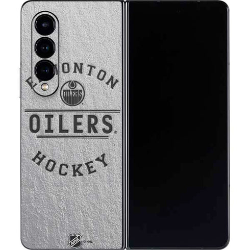 NHL Edmonton Oilers Black Text Galaxy Z Fold4 5G Skin