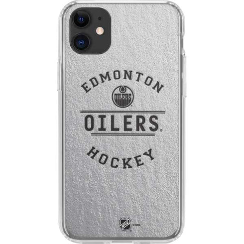 NHL Edmonton Oilers Black Text iPhone 11 Clear Case