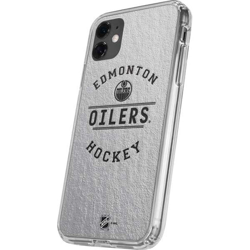 NHL Edmonton Oilers Black Text iPhone 11 Clear Case