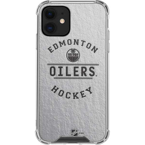 NHL Edmonton Oilers Black Text iPhone 12 Mini Clear Case