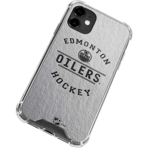 NHL Edmonton Oilers Black Text iPhone 12 Mini Clear Case