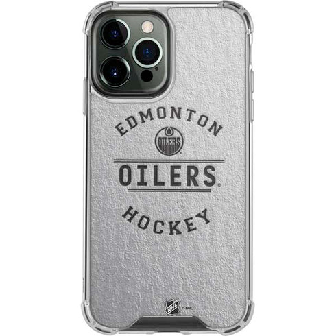 NHL Edmonton Oilers Black Text iPhone 13 Pro Max Clear Case
