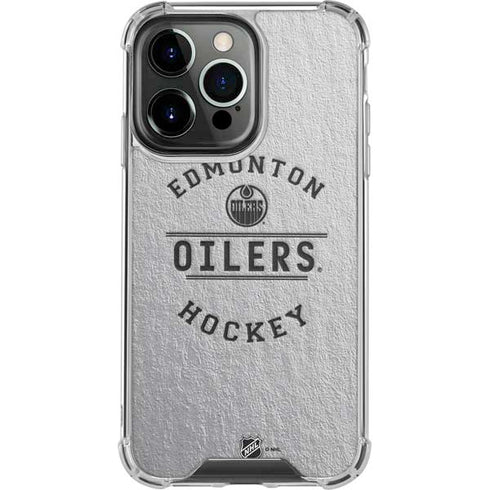 NHL Edmonton Oilers Black Text iPhone 15 Pro Clear Case