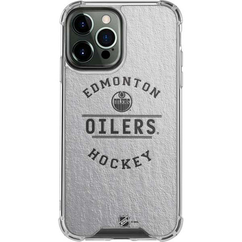 NHL Edmonton Oilers Black Text iPhone 14 Pro Max Clear Case