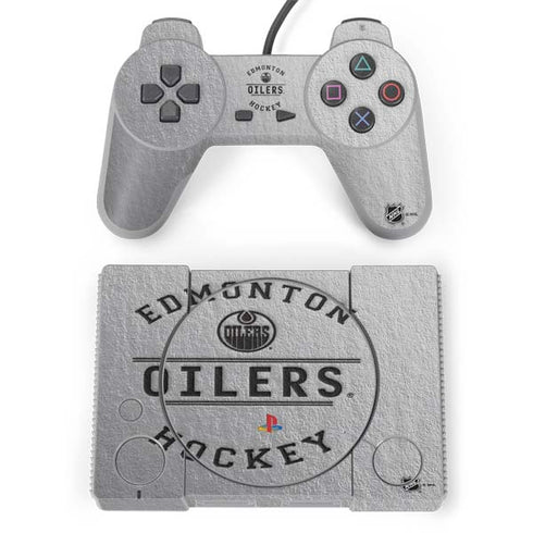 NHL Edmonton Oilers Black Text PlayStation Classic Bundle Skin