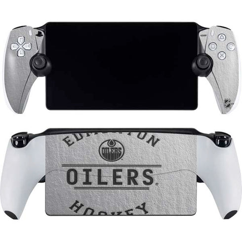 NHL Edmonton Oilers Black Text PlayStation Portal Remote Player Skin