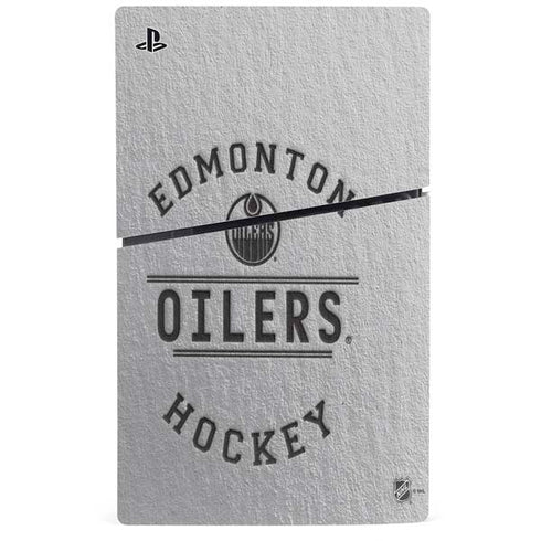 NHL Edmonton Oilers Black Text PS5 Slim Digital Edition Console Skin