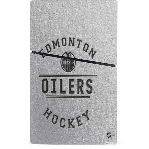 NHL Edmonton Oilers Black Text PS5 Slim Digital Edition Console Skin