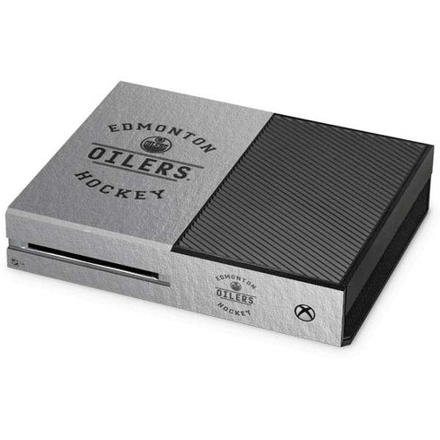 NHL Edmonton Oilers Black Text Xbox One Console Skin
