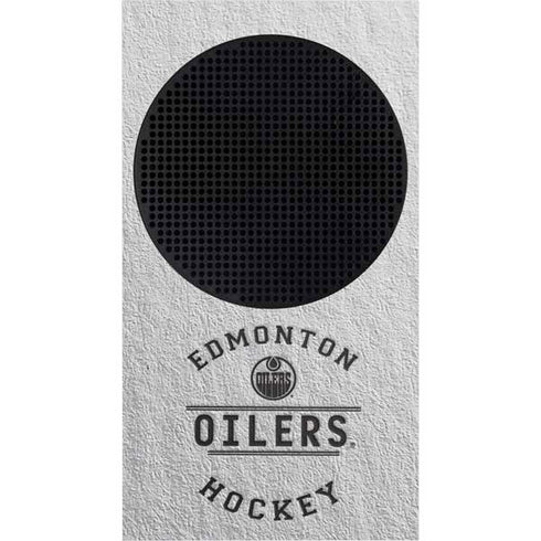 NHL Edmonton Oilers Black Text Xbox Series S Console Skin