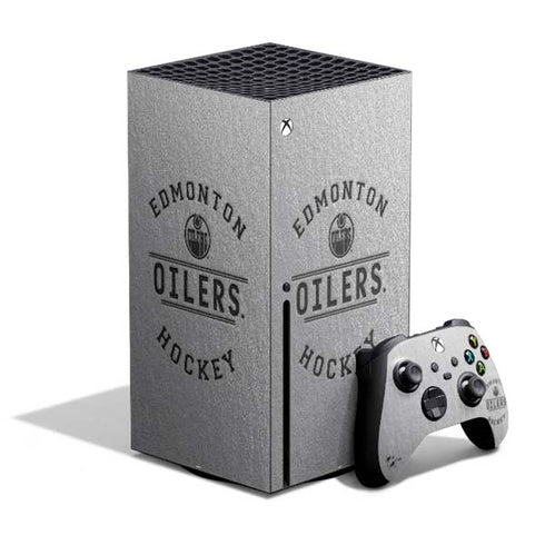 NHL Edmonton Oilers Black Text Xbox Series X Bundle Skin