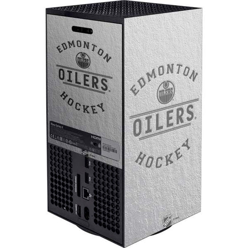 NHL Edmonton Oilers Black Text Xbox Series X Console Skin