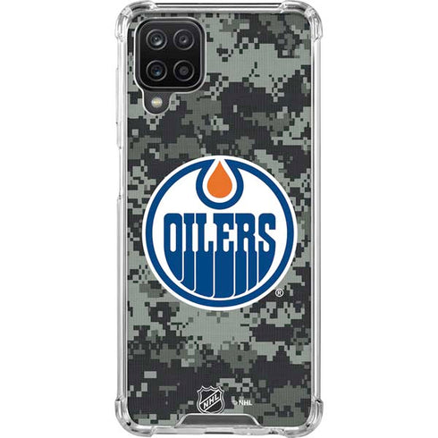 NHL Edmonton Oilers Camo Galaxy A12 Clear Case