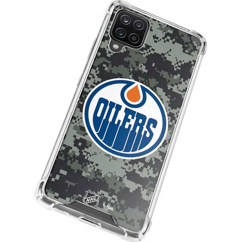 NHL Edmonton Oilers Camo Galaxy A12 Clear Case