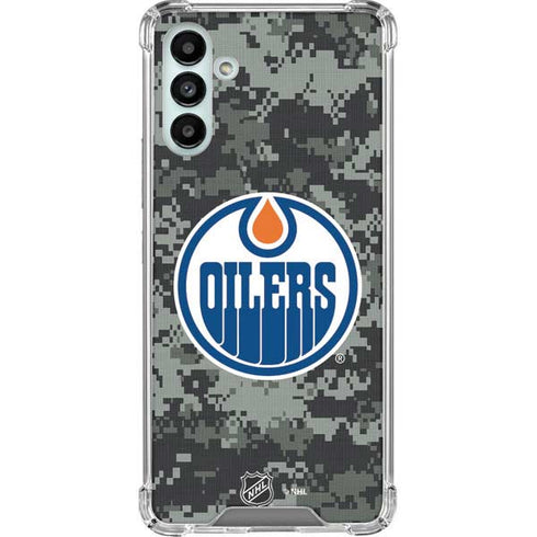 NHL Edmonton Oilers Camo Galaxy A13 5G Clear Case
