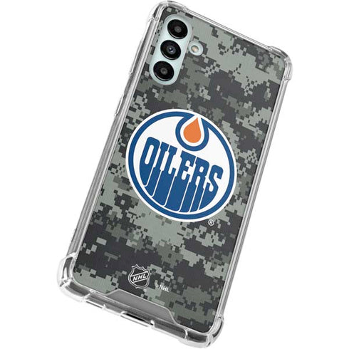 NHL Edmonton Oilers Camo Galaxy A13 5G Clear Case