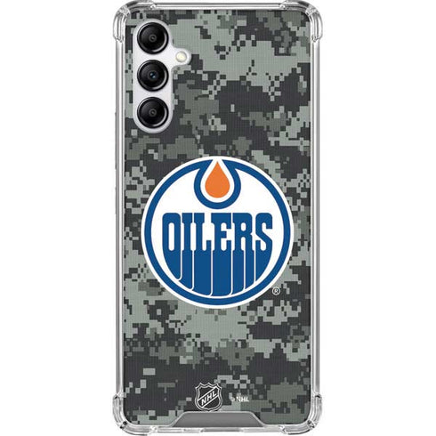 NHL Edmonton Oilers Camo Galaxy A14 5G Clear Case