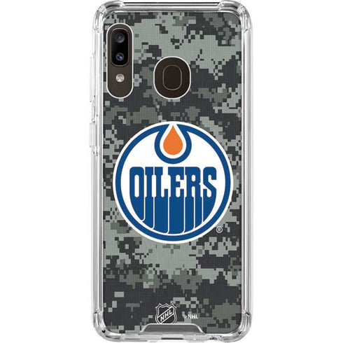 NHL Edmonton Oilers Camo Galaxy A30 Clear Case