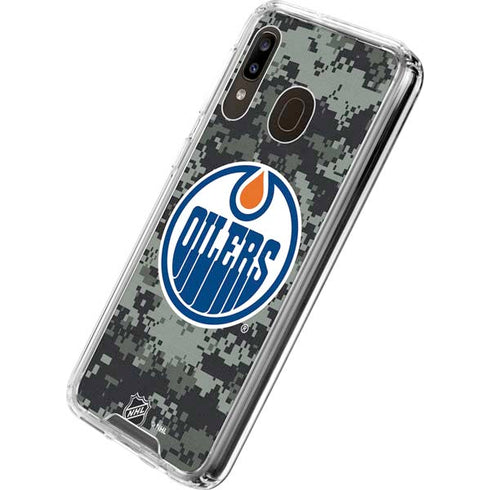 NHL Edmonton Oilers Camo Galaxy A30 Clear Case