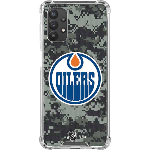 NHL Edmonton Oilers Camo Galaxy A32 5G Clear Case