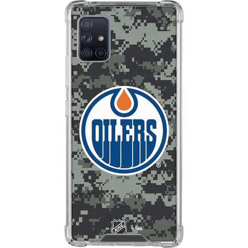 NHL Edmonton Oilers Camo Galaxy A51 5G Clear Case