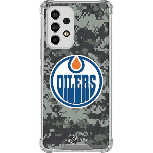 NHL Edmonton Oilers Camo Galaxy A53 5G Clear Case
